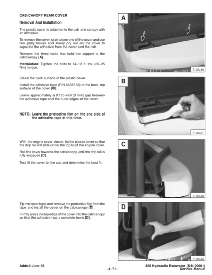Bobcat X325 Excavator Service Manual SN 511820001 - Image 9