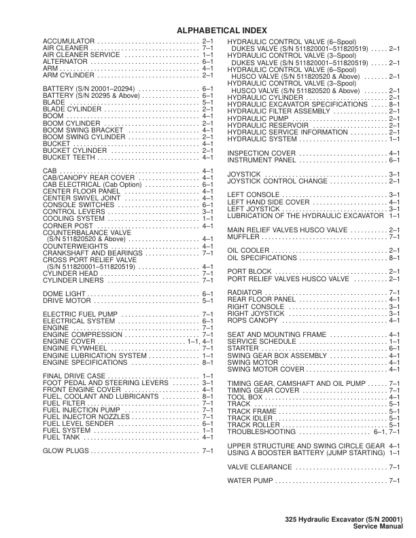 Bobcat X325 Excavator Service Manual SN 511820001 - Image 3