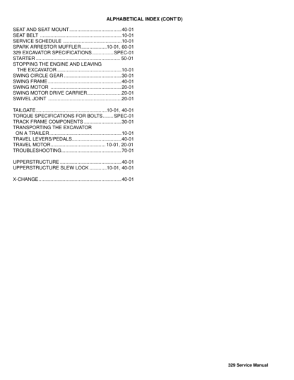 Bobcat 329 Excavator Service Manual SN A2PG11001 - Image 4