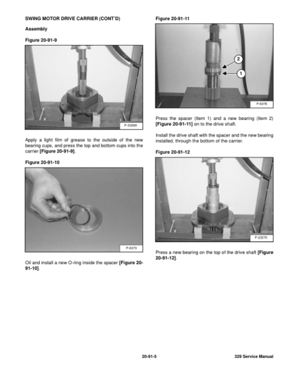 Bobcat 329 Excavator Service Manual SN AACL11001 A9K211001 - Image 7