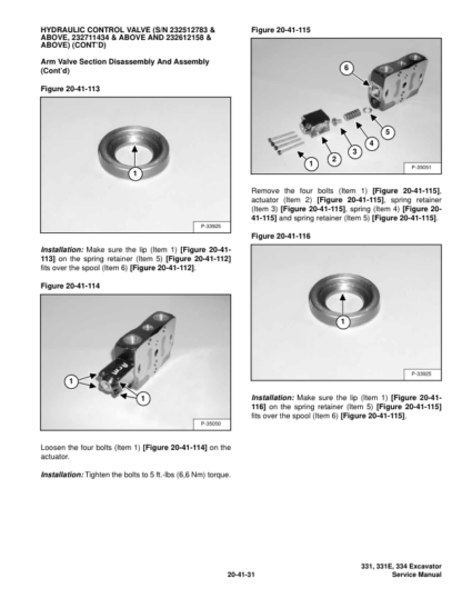 Bobcat 331 331E 334 Excavator Service Manual SN 232- - Image 8