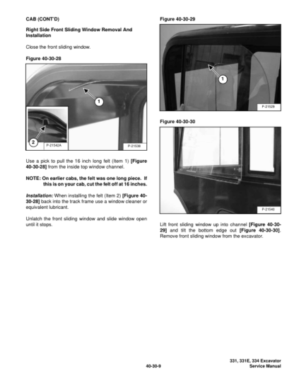 Bobcat 331 331E 334 Excavator Service Manual SN 232- - Image 11
