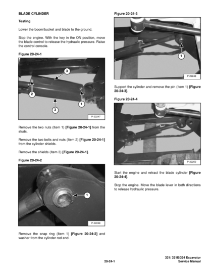 Bobcat 331 331E 334 Excavator Service Manual SN 234- 334- - Image 7