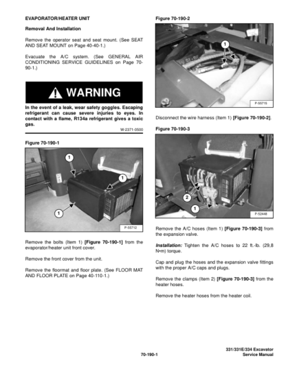 Bobcat 331 331E 334 Excavator Service Manual SN 234- 334- - Image 11