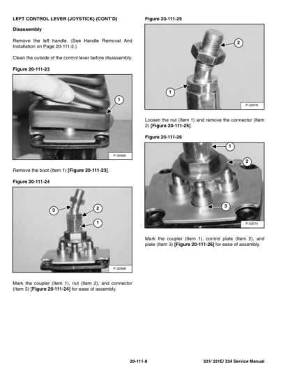 Bobcat 331 331E 334 Excavator Service Manual SN AACS11001 - Image 8