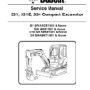 Bobcat 331 331E 334 Excavator Service Manual SN AACS11001 - Image 2