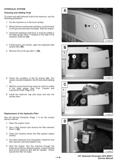 Bobcat X331 Excavator Service Manual SN 511920001 - Image 5