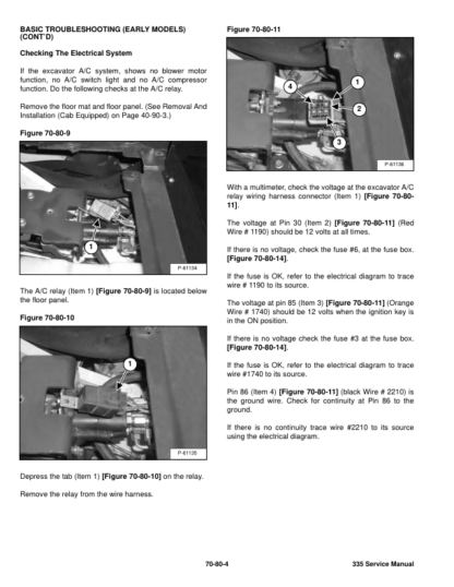 Bobcat 335 Compact Excavator Service Manual SN A16U11001 - Image 12