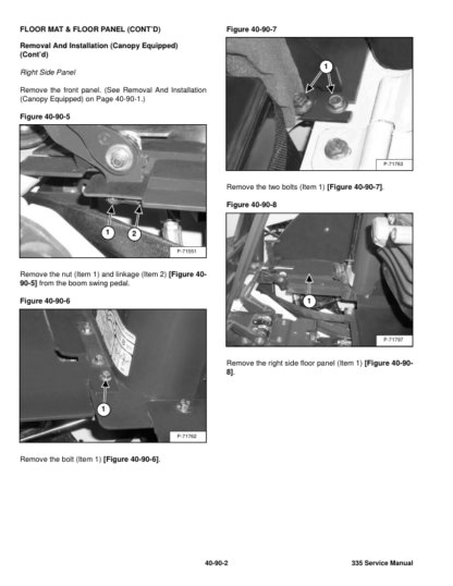 Bobcat 335 Compact Excavator Service Manual SN A16U11001 - Image 9