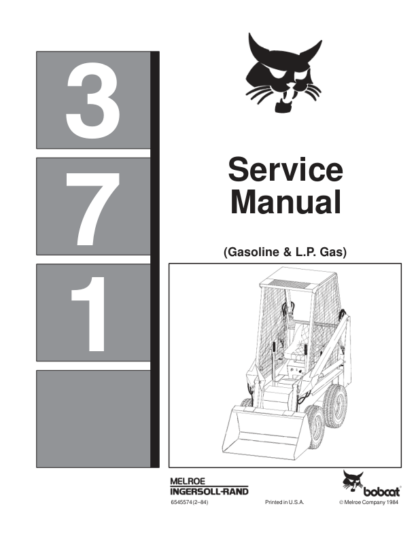 Bobcat 371 Skid Steer Loader Service Manual Gasoline L P Gas - Image 2