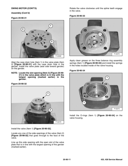 Bobcat 425 428 Excavators Service Manual SN AACJ11001 A9K311001 A9K411001 - Image 8