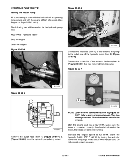Bobcat 425 428 Excavators Service Manual SN AACJ11001 A9K311001 A9K411001 - Image 7
