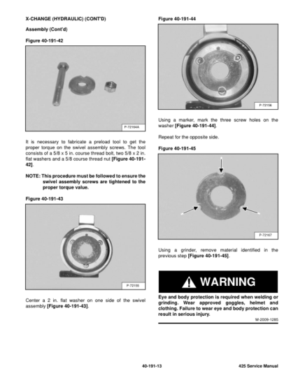 Bobcat 425 Excavator Service Manual SN A1HW11001 - Image 10