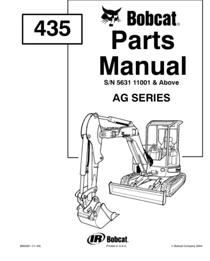 Bobcat 435 AG Series Excavator Parts Manual - Image 2
