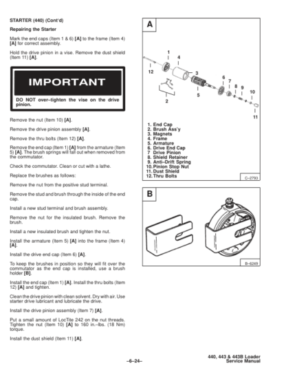 Bobcat 440 443 443B Skid Steer Loaders Service Manual - Image 7