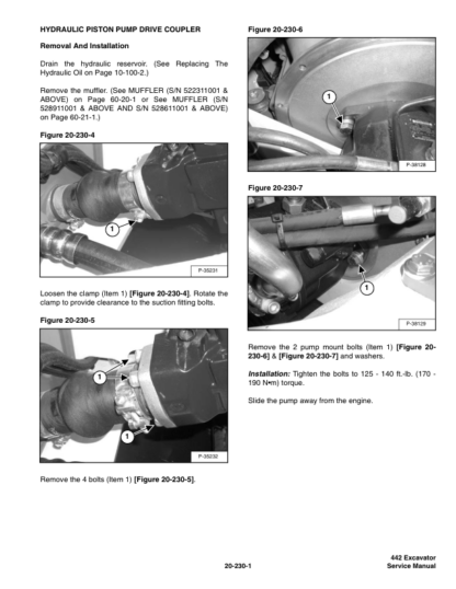 Bobcat 442 Excavator Service Manual SN 522311001 528911001 528611001 - Image 8