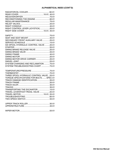 Bobcat 442 Excavator Service Manual SN ADBR11001 ADBS11001 - Image 4