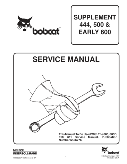 Bobcat 444 500 600 Skid Steer Loaders Service Manual Supplement - Image 2