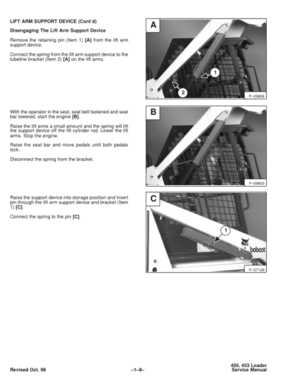Bobcat 450 453 Skid Steer Loaders Service Manual SN 561711001 561811001 - Image 7