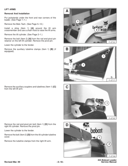 Bobcat 453 Skid Steer Loader Service Manual SN 515011001 515111001 - Image 7