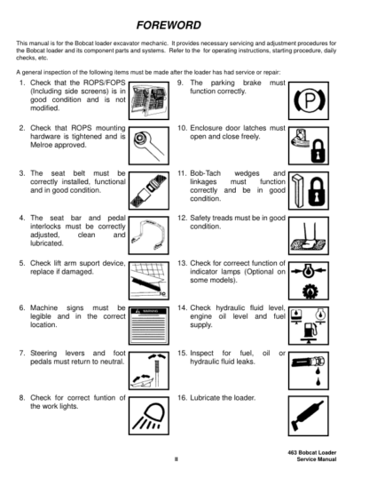 Bobcat 463 Loader Service Manual SN 538911001 539011001 - Image 5
