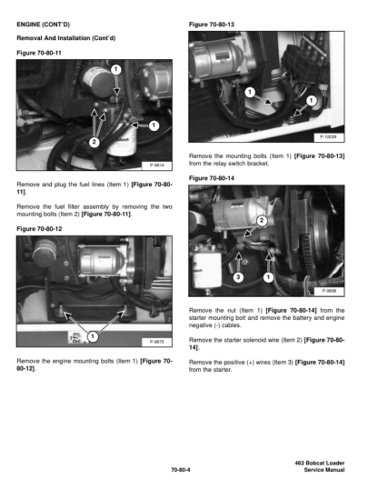 Bobcat 463 Skid Steer Loader Service Manual SN 52001100 519911001 - Image 7