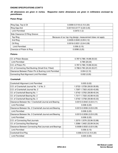 Bobcat 463 Skid Steer Loader Service Manual SN 52001100 519911001 - Image 9