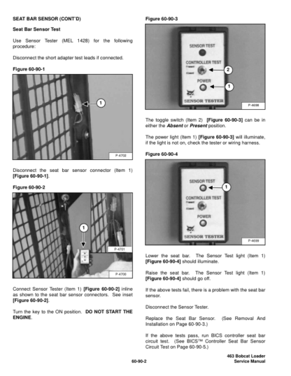 Bobcat 463 Skid Steer Loader Service Manual SN 52001100 519911001 - Image 6
