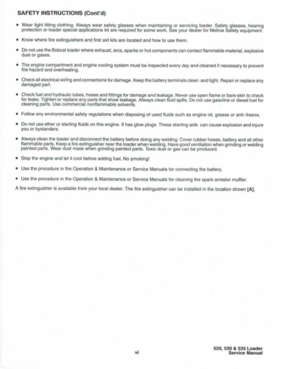 Bobcat 530 533 Loader Service Manual - Image 5