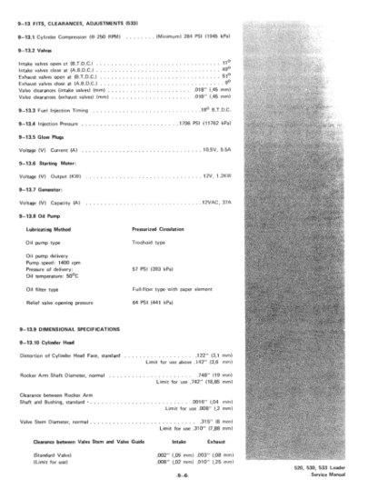 Bobcat 530 533 Loader Service Manual - Image 8