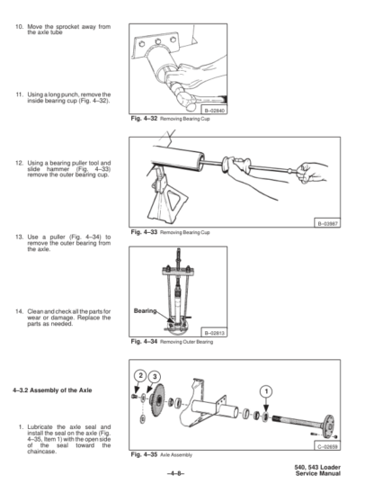 Bobcat 540 543 Loader Service Manual SN 501011999 501111999 - Image 6