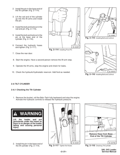 Bobcat 540 543 Loader Service Manual SN 501011999 501111999 - Image 10