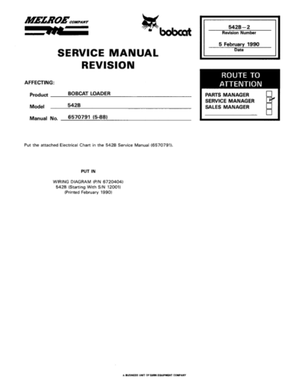 Bobcat 542B Loader Service Manual - Image 9