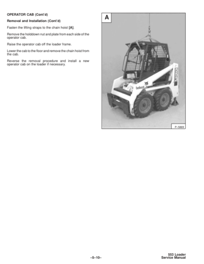Bobcat 553 Loader Service Manual SN 513011001 513031001 - Image 7