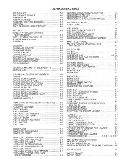 Bobcat 553 Loader Service Manual SN 516311001 516411001 - Image 3