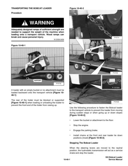 Bobcat 553 Loader Service Manual SN 528011001 528111001 - Image 8