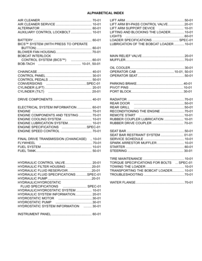 Bobcat 553 Loader Service Manual SN 528011001 528111001 - Image 3