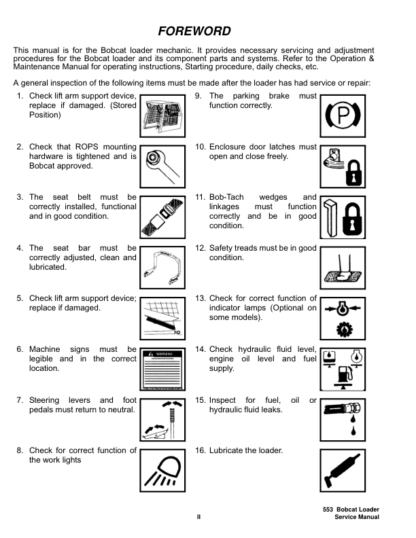 Bobcat 553 Loader Service Manual SN 528011001 528111001 - Image 5