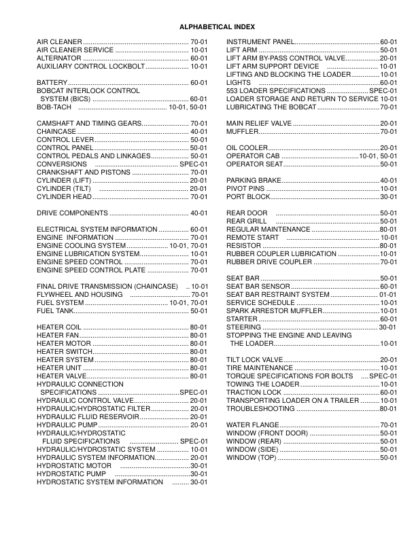 Bobcat 553 Loader Service Manual SN 539112001 539412001 - Image 3