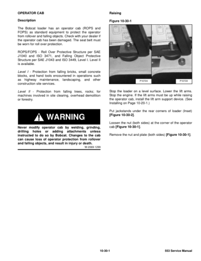 Bobcat 553 Loader Service Manual SN 539112001 539412001 - Image 9