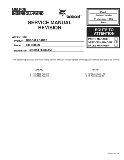 Bobcat 630 631 632 Loader Service Manual - Image 9