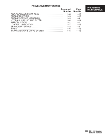 Bobcat 630 631 632 Loader Service Manual - Image 4