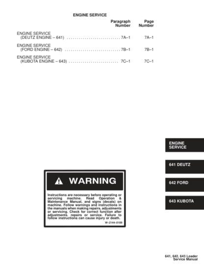 Bobcat 641 642 643 Loader Service Manual - Image 5