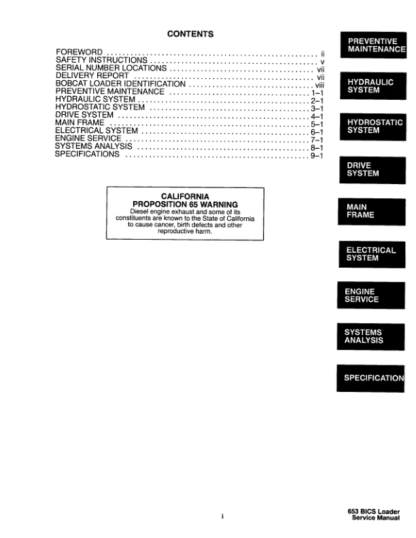 Bobcat 653 Loader Service Manual - Image 4