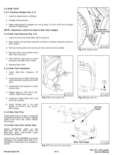 Bobcat 730 731 732 Loader Service Manual - Image 4