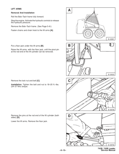 Bobcat 742B 743B Loader Service Manual - Image 4