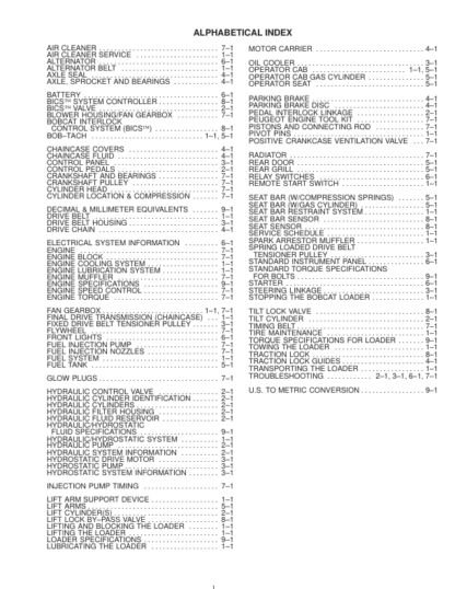 Bobcat 751 Loader Service Manual SN 514711001 514911001 - Image 3