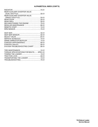 Bobcat 753 Loader Service Manual SN 515830001 516220001 - Image 4