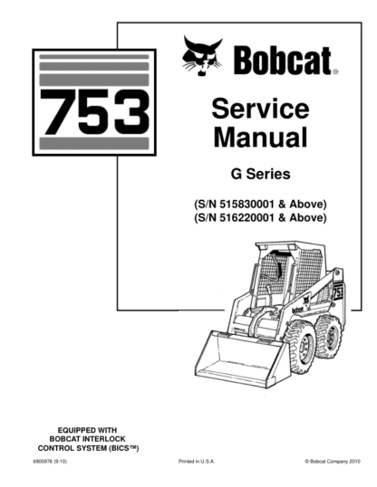 Bobcat 753 Loader Service Manual SN 515830001 516220001 - Image 2