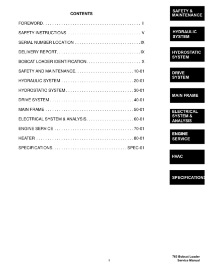 Bobcat 763 Loader Service Manual - Image 4